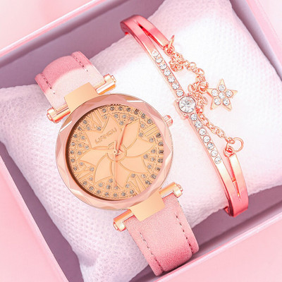 2 gab. Ziedi Sieviešu kvarca rokassprādze