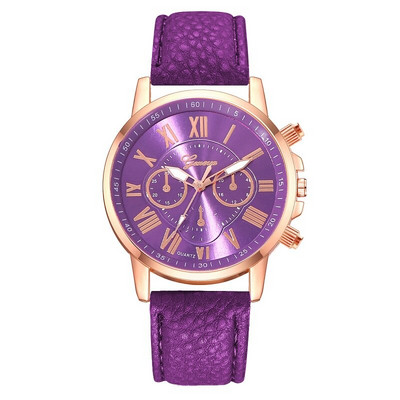 Reloj Mujer Ceasuri de modă pentru femei Ceas de mână cu cuarț din piele mov pentru femei Ceas casual de afaceri Relogio Feminino