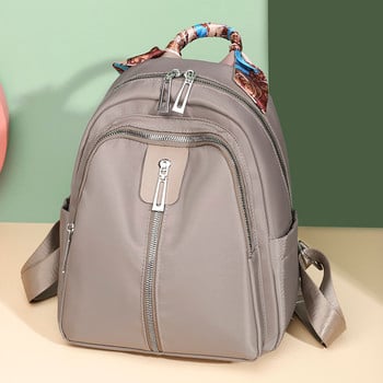 Дамска раница с панделка с голям капацитет Водоустойчива материя Голяма дамска чанта за през рамо Голям капацитет Ежедневна чанта за пътуване в семпъл стил