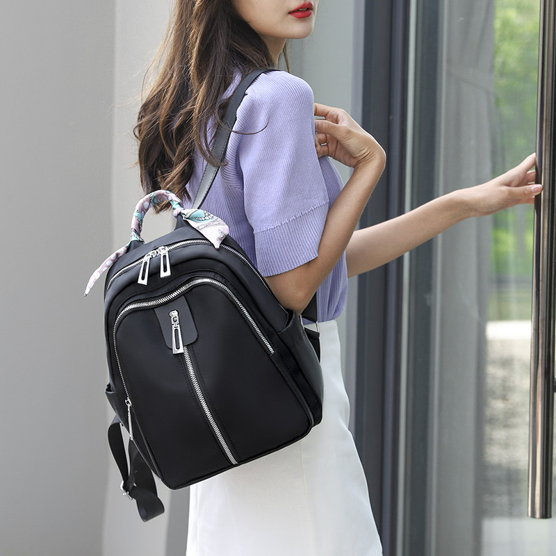 Lielas ietilpības sieviešu mugursoma ar lenti, ūdensnecaurlaidīga auduma liela sieviešu plecu soma, liela ietilpība, vienkārša stila ikdienas ceļojumu soma