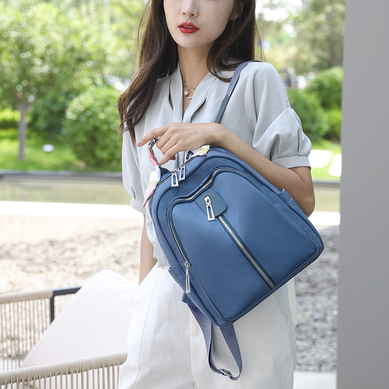 Lielas ietilpības sieviešu mugursoma ar lenti, ūdensnecaurlaidīga auduma liela sieviešu plecu soma, liela ietilpība, vienkārša stila ikdienas ceļojumu soma