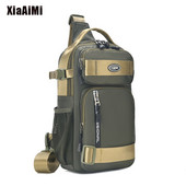 Geantă de umăr de mare capacitate, ocazională pentru bărbați, geantă de călătorie în aer liber, multifuncțională, impermeabilă, pentru piept.