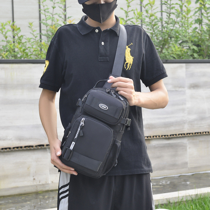 Geantă de umăr de mare capacitate, ocazională pentru bărbați, geantă de călătorie în aer liber, multifuncțională, impermeabilă, pentru piept.