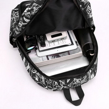 Νέο σακίδιο πλάτης μόδας 2022 Ανδρικά γκράφιτι Cool σχολική τσάντα μεγάλης χωρητικότητας Ταξιδιωτικές τσάντες με πολλές τσέπες για εφήβους Σακίδιο πλάτης για αγόρια