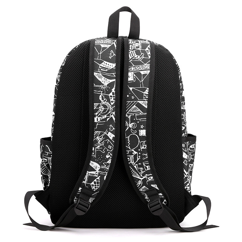 2022. gada jauna modes mugursoma vīriešiem, grafiti, forša skolas skolas soma, liela ietilpība, ceļojumi, daudz kabatu, somas pusaudžiem, zēnu mugursoma