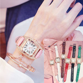 Négyzet alakú luxus gyémánt női órakészlet bőr vízálló női kvarc karóra Relogio Feminino Reloj Mujer karácsony