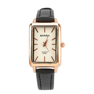 Moodne retro lihtne šikk kvartsnahast rihmaga ristkülik käekell vabaaja retro luksuslik väikese ruudu nisukõrvatrükkidega naiste käekell