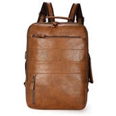 Rucsac vintage de mare capacitate pentru laptop pentru bărbați, impermeabil, pentru bărbați, pachet elegant din piele PU pentru adolescenți, pentru bărbați