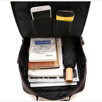Ανδρικά σακίδια πλάτης Vintage Laptop Υψηλής χωρητικότητας Αδιάβροχη Ανδρική Τσάντα Κομψά δερμάτινα ανδρικά σακίδια ανδρικής πλάτης Τσάντες ταξιδιού για άνδρες
