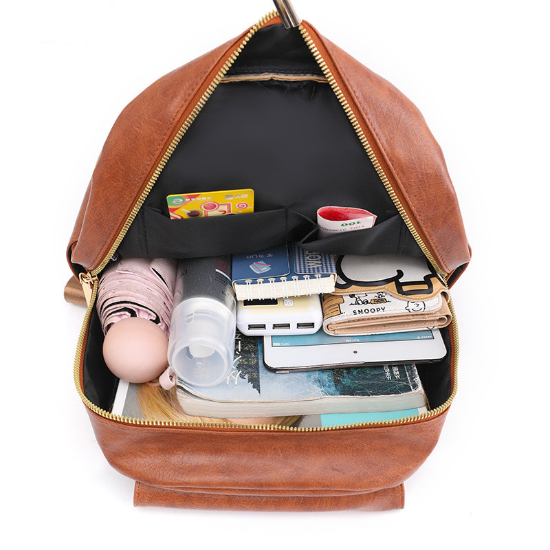 Vintage sieviešu mugursoma Pu ādas soma Sieviešu mugursoma Modes skolas soma meitenēm Augstas kvalitātes brīvā laika plecu soma Sac A Dos