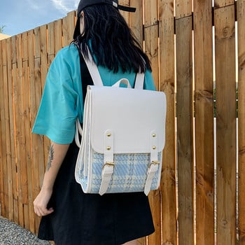 Νέα γυναικεία τσάντα πλάτης από βαμβάκι και λινό Γυναικεία τσάντα ταξιδιού Σακίδια πλάτης Σχολική τσάντα για έφηβες μονόχρωμη τσάντα βιβλίου Mochila