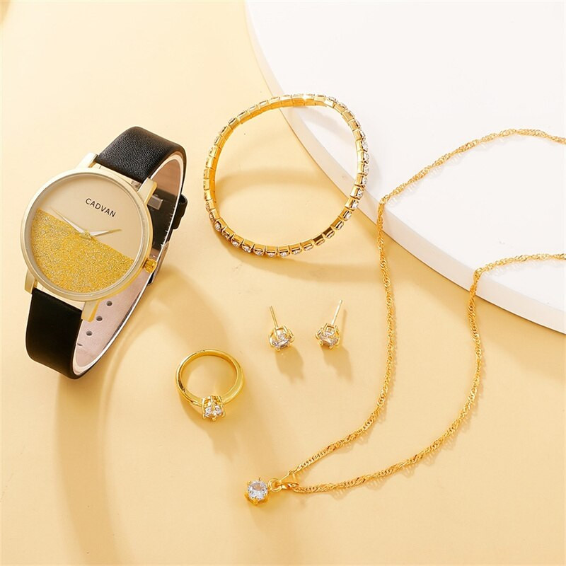 6db szett karóra Női divat Elegáns karóra Luxus strasszkő kvarc óra lányoknak női óra Montre Femme