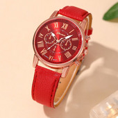 Reloj Mujer 2023 divatos női órák Női piros bőr kvarc karóra női üzleti alkalmi karóra Relogio Feminino