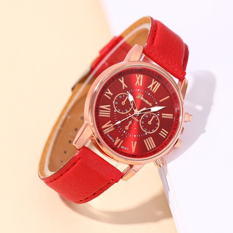 Reloj Mujer 2023 divatos női órák Női piros bőr kvarc karóra női üzleti alkalmi karóra Relogio Feminino