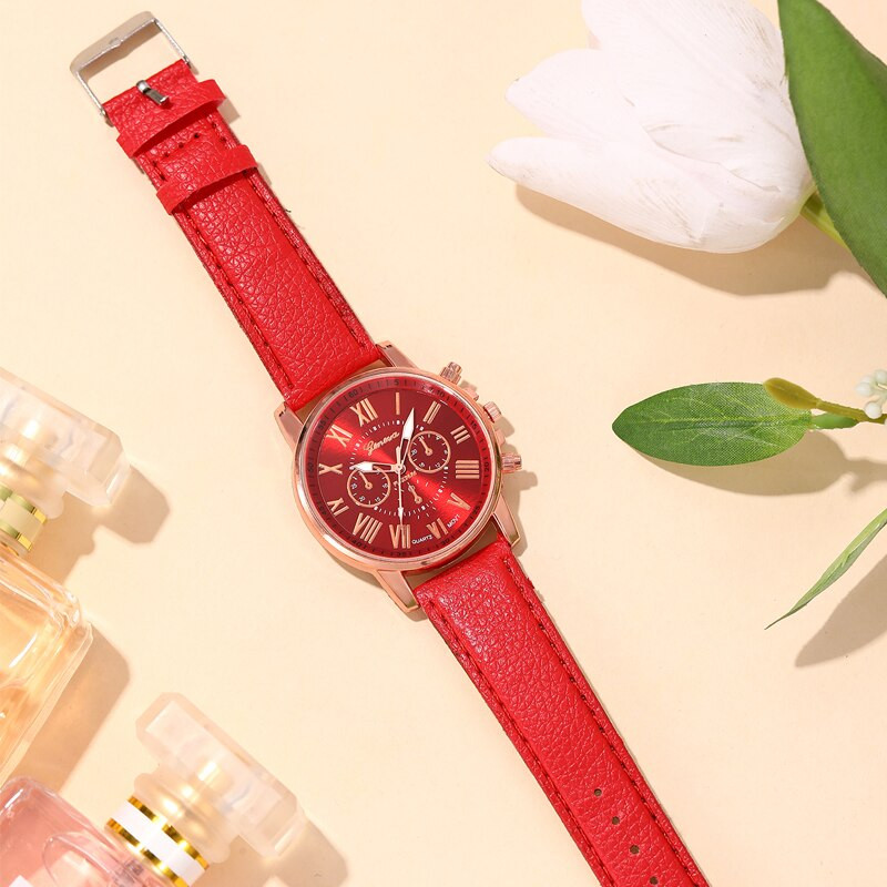 Reloj Mujer 2023 divatos női órák Női piros bőr kvarc karóra női üzleti alkalmi karóra Relogio Feminino
