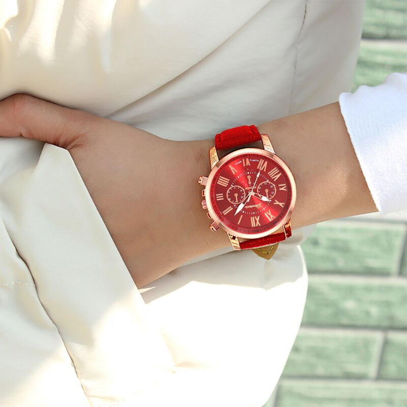 Reloj Mujer 2023 divatos női órák Női piros bőr kvarc karóra női üzleti alkalmi karóra Relogio Feminino