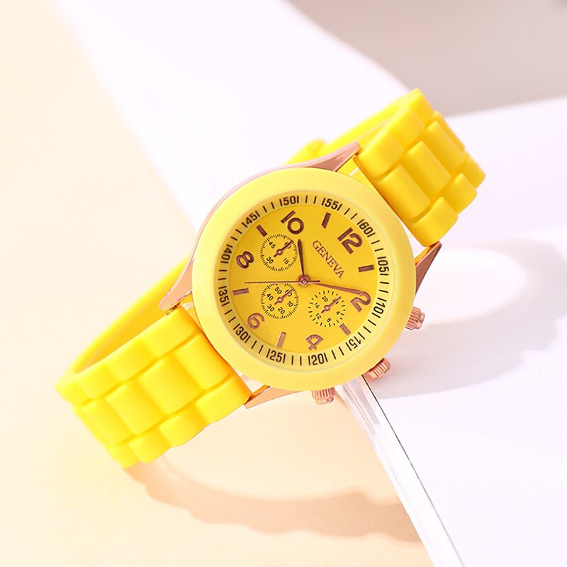 Reloj Mujer 2023 Ceasuri de modă pentru femei Ceas de rochie de lux elegant de damă Ceas de cuarț din gel de silicon galben Relogio Feminino