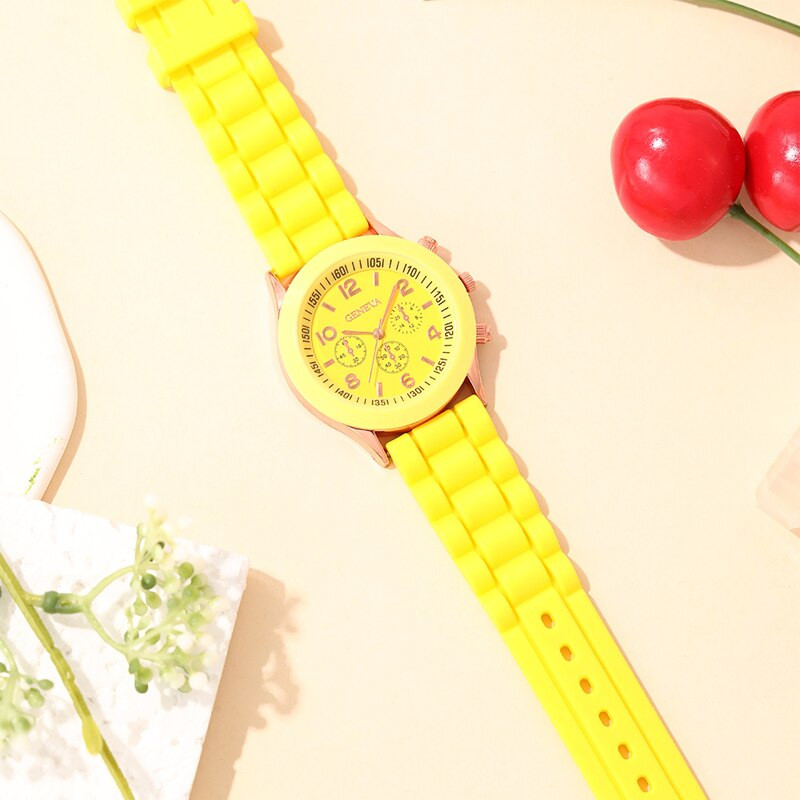 Reloj Mujer 2023 Ceasuri de modă pentru femei Ceas de rochie de lux elegant de damă Ceas de cuarț din gel de silicon galben Relogio Feminino