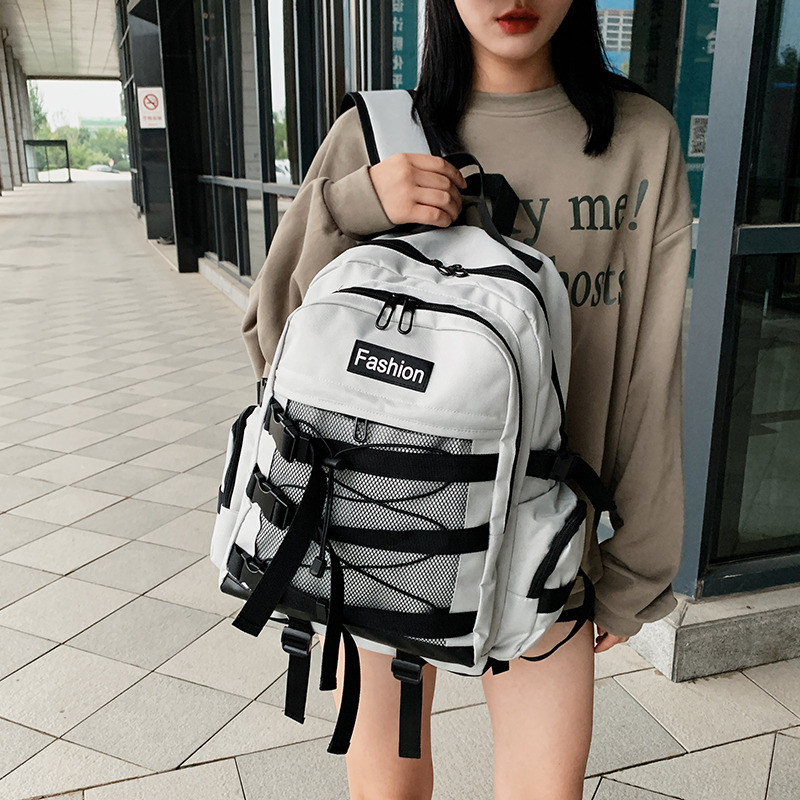 Uus suure mahutavusega mitme taskuga puuvillane ja linane naiste seljakott Preppy stiilis ruuduline koolikott Kolledži üliõpilaste sülearvuti seljakott