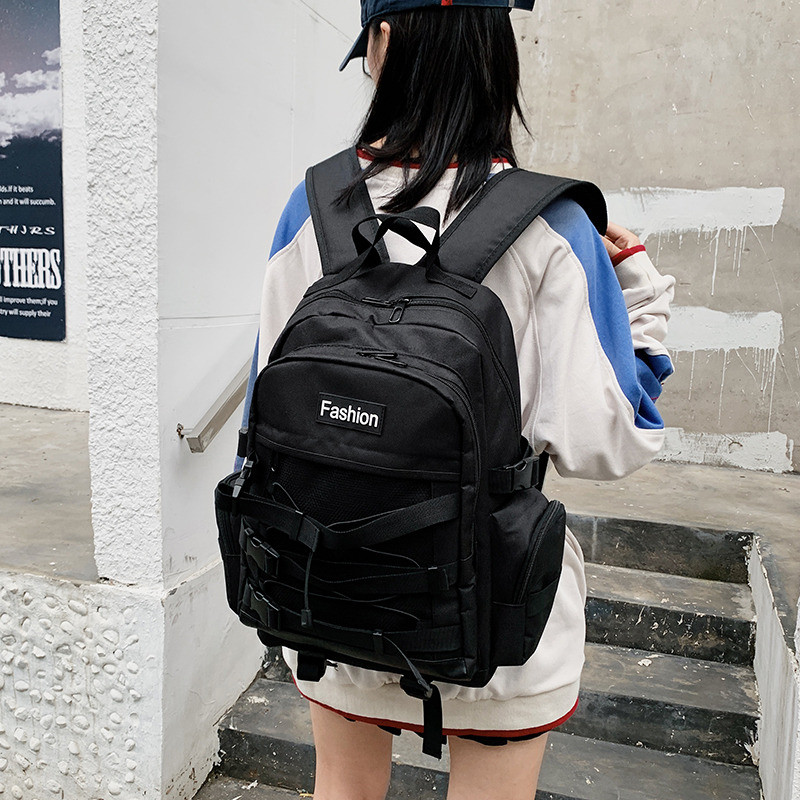 Uus suure mahutavusega mitme taskuga puuvillane ja linane naiste seljakott Preppy stiilis ruuduline koolikott Kolledži üliõpilaste sülearvuti seljakott