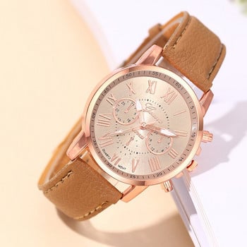 Reloj Mujer Fashion Γυναικεία Ρολόγια Γυναικεία Business Casual Δερμάτινο Ρολόι Καρπού Χαλαζία Γυναικείο Ρολόι Φόρεμα Relogio Feminino