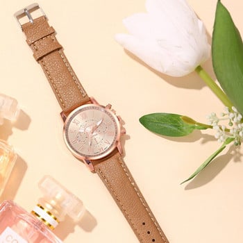 Reloj Mujer Fashion Γυναικεία Ρολόγια Γυναικεία Business Casual Δερμάτινο Ρολόι Καρπού Χαλαζία Γυναικείο Ρολόι Φόρεμα Relogio Feminino