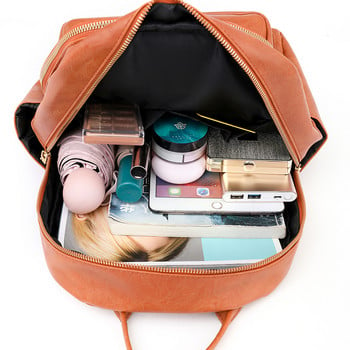 Висококачествена чанта за през рамо за свободното време Sac A Dos Vintage раница Дамска чанта от изкуствена кожа Дамска раница Модна ученическа чанта за момичета