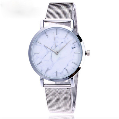 Luxus márvány textúrájú, hétköznapi női karóra, 2021, rozsdamentes acél szíj, hálós kvarc analóg női karóra