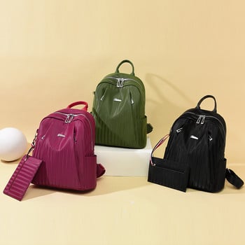 Две в едно Дамска раница Едноцветна дамска чанта за през рамо Модна ученическа чанта Тийнейджърски детски ученически раници Дамска раница
