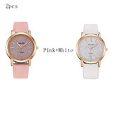 2 komada ženskih satova Marka luksuznih modnih ženskih kožnih satova Ženski ženski kvarcni ručni satovi Montre Femme