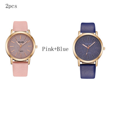 2 komada ženskih satova Marka luksuznih modnih ženskih kožnih satova Ženski ženski kvarcni ručni satovi Montre Femme