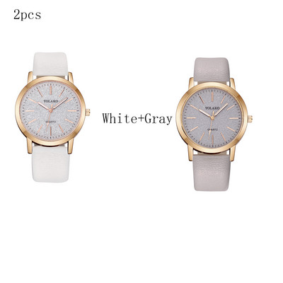 2 komada ženskih satova Marka luksuznih modnih ženskih kožnih satova Ženski ženski kvarcni ručni satovi Montre Femme