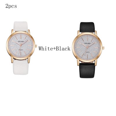 2 komada ženskih satova Marka luksuznih modnih ženskih kožnih satova Ženski ženski kvarcni ručni satovi Montre Femme