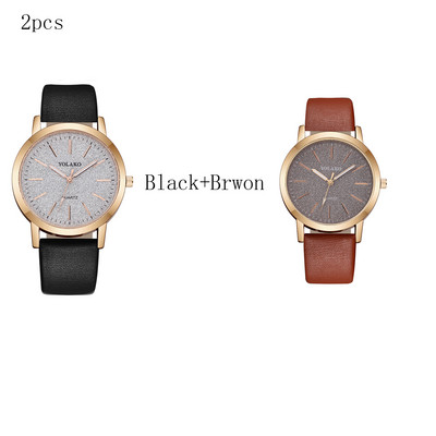 2 komada ženskih satova Marka luksuznih modnih ženskih kožnih satova Ženski ženski kvarcni ručni satovi Montre Femme