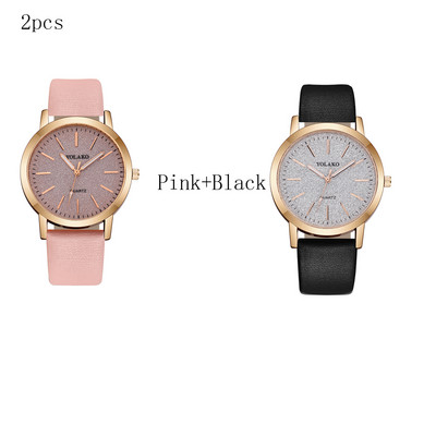 2 komada ženskih satova Marka luksuznih modnih ženskih kožnih satova Ženski ženski kvarcni ručni satovi Montre Femme