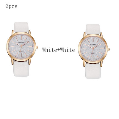 2 komada ženskih satova Marka luksuznih modnih ženskih kožnih satova Ženski ženski kvarcni ručni satovi Montre Femme