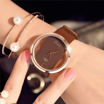 Διάσημο ρολόι για γυναίκες Πολυτελές δερμάτινο ρολόι με λουράκι με σκελετό Ρολόι φόρεμα Ρολόι Casual Quartz Ρολόι από ανοξείδωτο ατσάλι часы женские
