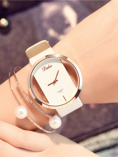 Ceas celebru pentru femei Ceas cu curea schelet din piele de lux Ceas de rochie Ceas casual cu quartz Ceas din oțel inoxidabil часы женские