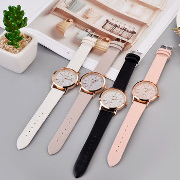 Нов часовник 2022 г. Дамски модни ежедневни часовници с кожен колан Обикновени дамски часовници с малък циферблат, кварцов часовник, рокля, ръчни часовници Reloj Mujer