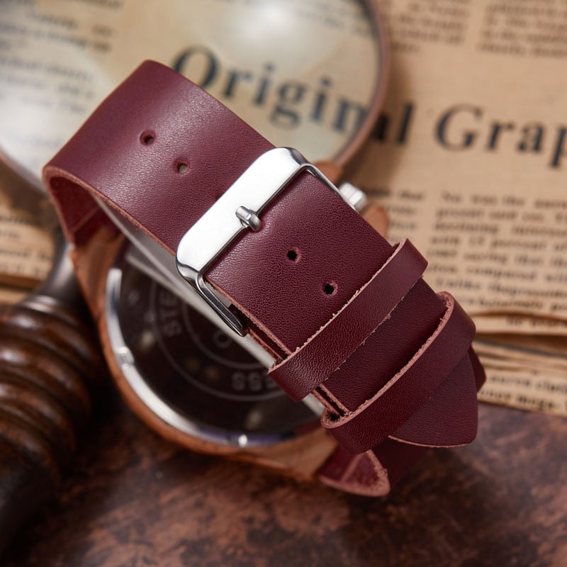 Natūralaus medžio medžio laikrodis Quartz Women Natūralios odos rankinis laikrodis Life Tree Design Moterų dovanos Laikrodis Relojes De Mujeres