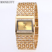 Luksusa sieviešu pulksteņi Rhinestone rokassprādzes pulksteņi sievietēm zelta sudraba pulksteņi sievietēm nerūsējošā tērauda kvarca pulkstenis Reloj Mujer