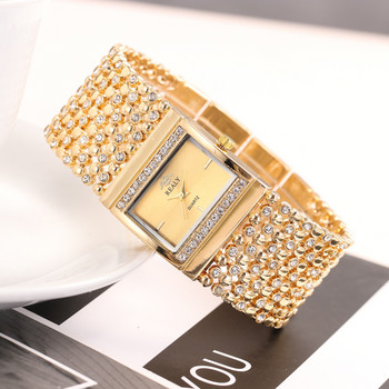 Луксозни дамски часовници Часовници с гривни от кристали за жени Златни и сребърни часовници Дамски кварцов часовник от неръждаема стомана Reloj Mujer