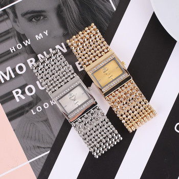 Луксозни дамски часовници Часовници с гривни от кристали за жени Златни и сребърни часовници Дамски кварцов часовник от неръждаема стомана Reloj Mujer