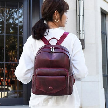 Нова дамска дизайнерска раница Ежедневна раница за жени Висококачествени кожени раници Дамски училищни чанти за тийнейджърки Sac