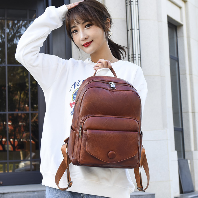 Jauna sieviešu dizaineru mugursoma ikdienas muguras soma sievietēm Augstas kvalitātes ādas mugursomas Sieviešu skolas somas pusaudžu meitenēm Sac