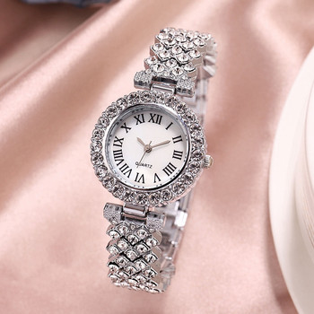 Дамски часовници с гривна Стоманен колан Love Steel Belt Кварцов ръчен часовник със страз Дамски часовник с часовник за жени Relógio Feminino