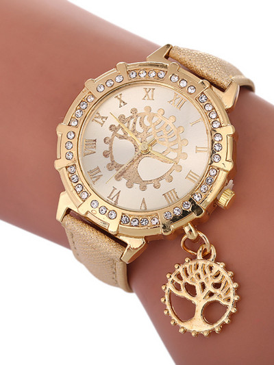 Sieviešu pulksteņi Koka apdruka Mode Sieviešu rokassprādze Pulkstenis Ikdienas ādas siksniņa Sieviešu kvarca pulksteņa rokassprādze Montre Femme