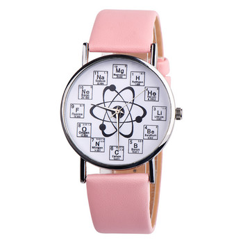 Γυναικεία ρολόγια Δημιουργικός σχεδιασμός Δείκτες χημικών στοιχείων Μοριακό σχέδιο Ρολόγια Δερμάτινο λουρί Quartz Γυναικεία ρολόγια