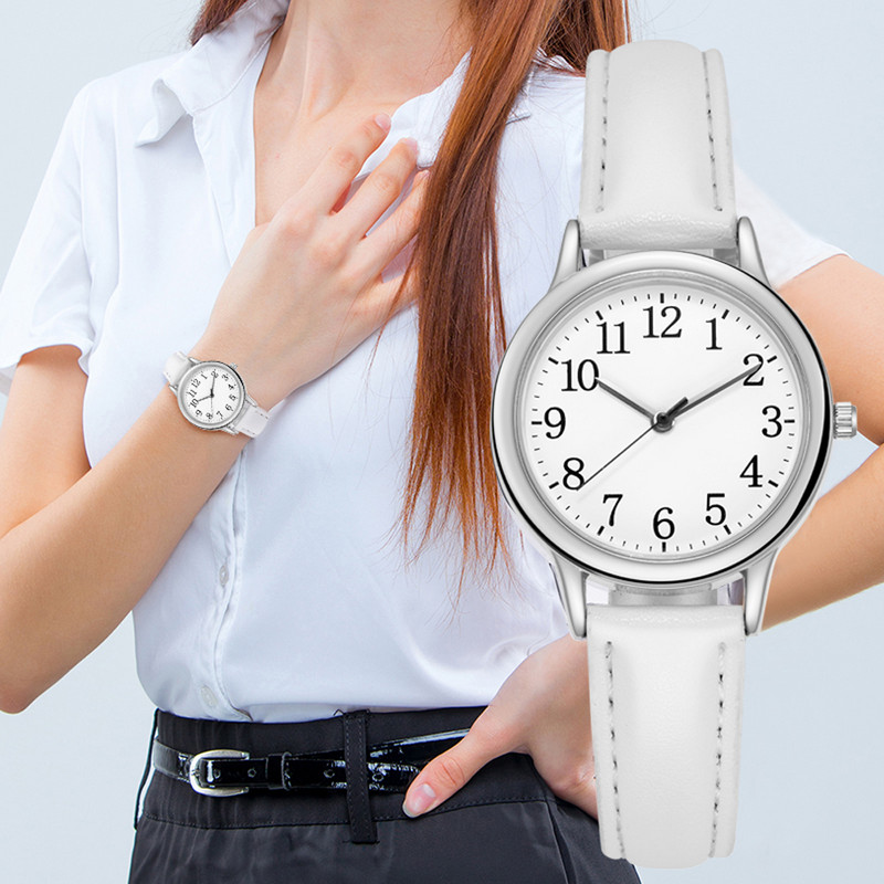 Japan Movement Női Kvarc óra Arab számok Egyszerű számlap PU bőr szíj Lady Candy Szín Montre Femme Reloj Mujer