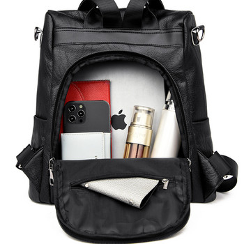 Γυναικεία τσάντα Γυναικεία πλάτη ώμου mochila Γυναικεία τσάντα πλάτης 2021 Travel Large Backpack PU Δερμάτινη Σχολική τσάντα για κορίτσια